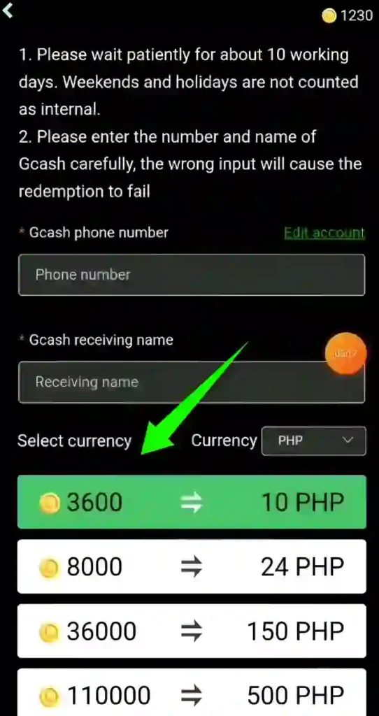 dream park merge gcash withdrawal