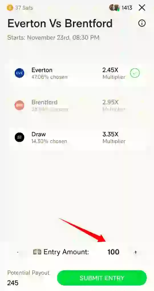 ember app prediction option for earning